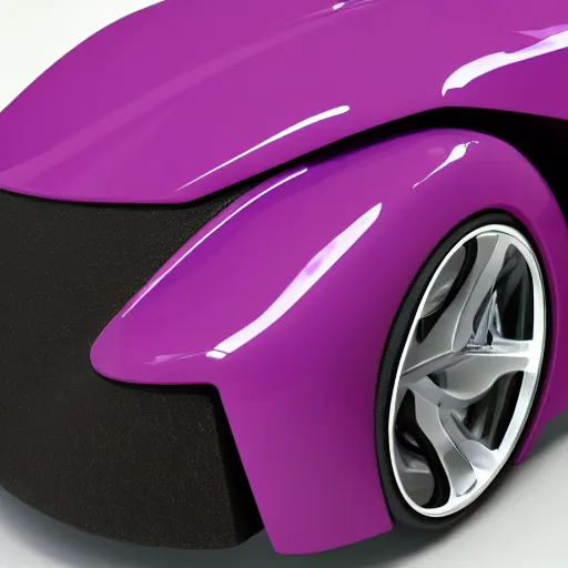 Image similar to a purple sports car shaped like a horshoe crab, ribs, scales, plates, octane engine, hd