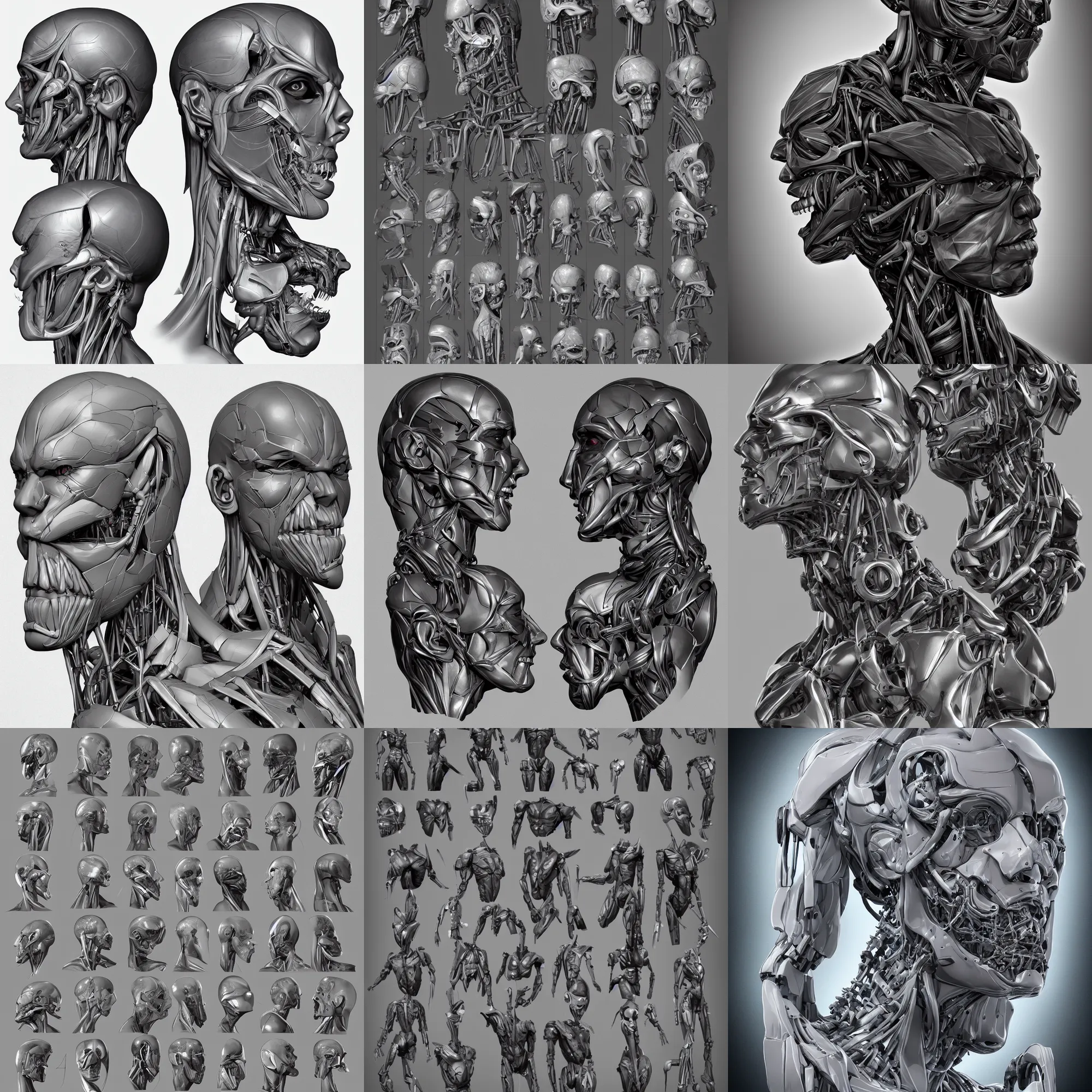 Prompt: symmetry!! mouth anatomy concept, medical anatomy, cybernetic implants, gun metal grey, mecha, muscular system reference, jaw muscles reference art, robotic, digital art, in the style of amanda lilleston, luka mivsek, bryan christie, ranjit ghosh, artstation, pinterest, deviantart, photoshop, octane render, unreal engine