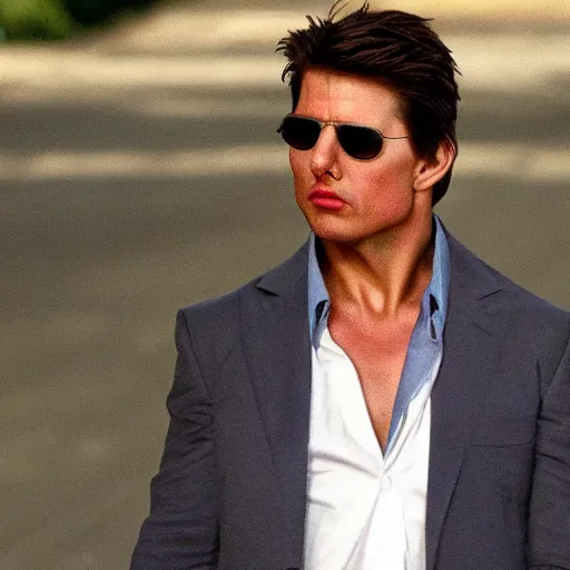 Prompt: desperate Tom Cruise in hangover