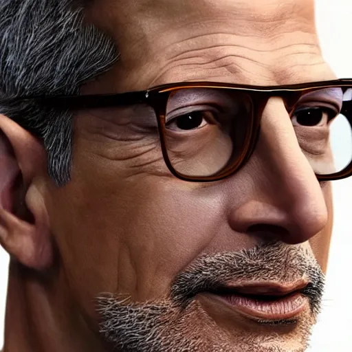 Image similar to !! hyperrealistic!! image of jeff goldblum, by thomas eakes & xiang duan, perfect facial symmetry, dim volumetric cinematic lighting, photorealistic,!! 8 k octane beautifully detailed render, post - processing, extremely hyper - detailed, intricate, lifelike texture, epic composition, masterpiece, trending on artstation, stunning!!,