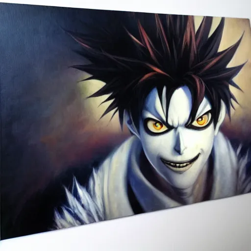 Prompt: portrait of ryuk from death note, highly detailed painting by gaston bussiere, craig mullins, j. c. leyendecker, 8 k