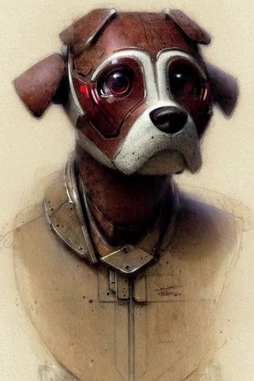 Prompt: (((((2050s robot box shaped robot dog k9 . muted colors.))))) by Jean-Baptiste Monge !!!!!!!!!!!!!!!!!!!!!!!!!!!