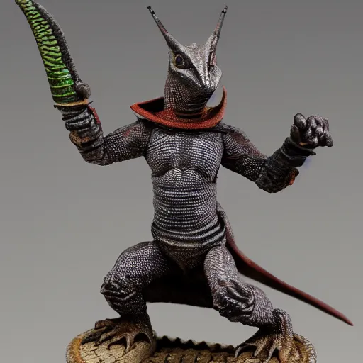 Image similar to A lizard humanoid fighter