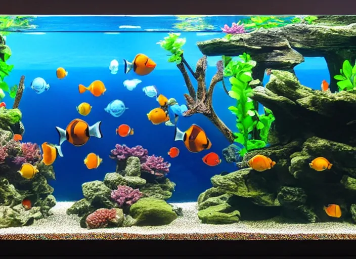 Prompt: aquarium with clown fish, oil painting, by carrington dora, unreal engine, 4 k - n 4