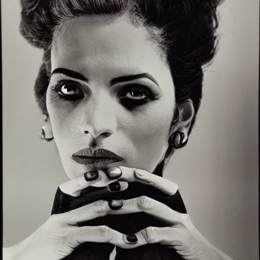 Image similar to A Puerto Rican woman wearing Half Life inspired fashion, by Richard Avedon