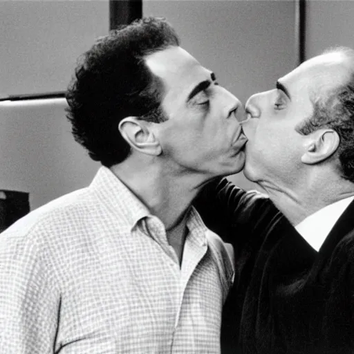 Image similar to jerry seinfeld kissing kramer