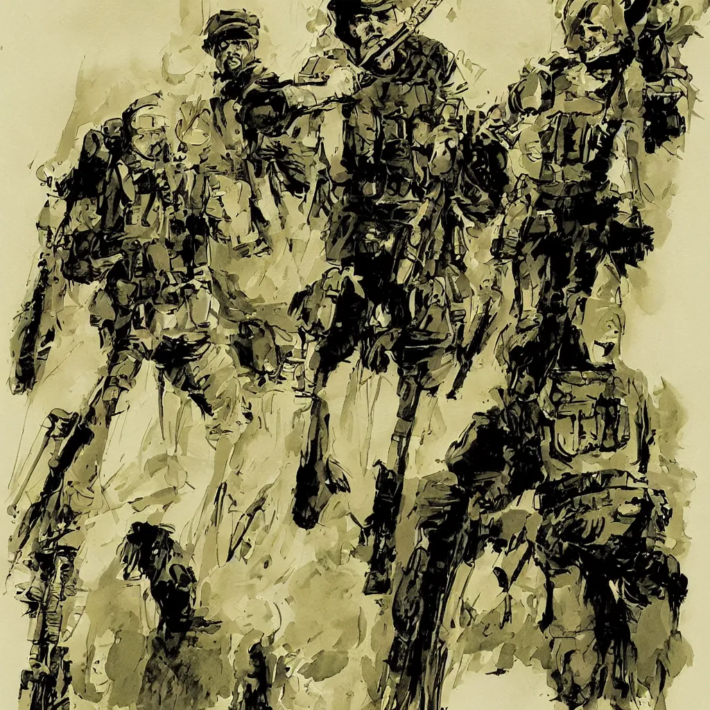 Image similar to french foreign legion soldier by bill sienkiewicz