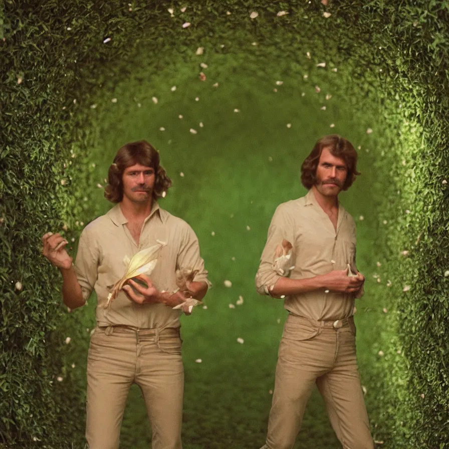 Image similar to 7 0 s movie still of a man with a chest full of moth in a green tunnel, cinestill 8 0 0 t 3 5 mm eastmancolor, heavy grain, high quality, high detail