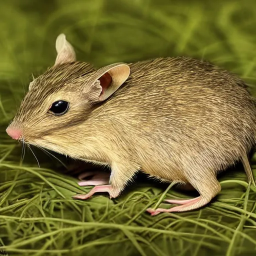Prompt: close - up shot of dwarf fat - tailed jerboa, in the green field, from the game pathologic 2, highly detailed, sharp focus, matte painting, by isaac levitan and asher brown durand,
