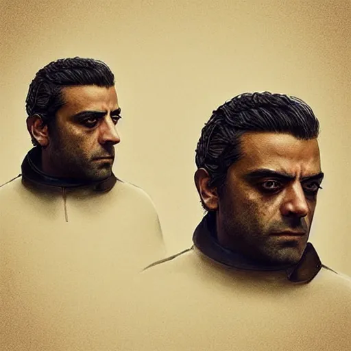 Prompt: “Oscar Isaac portrait, dystopia core, hyperrealistic, apocalyptic, highly detailed exoskeleton armor, dramatic, sharp focus, hero, gape, epic, perfectly symmetrical face, perfect eyes, intricate, elegant, digital painting, concept art”