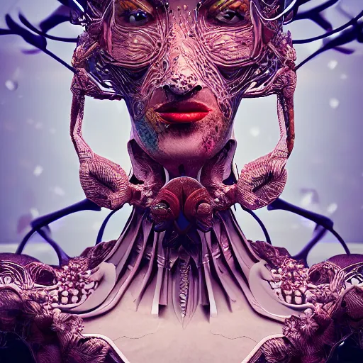 Image similar to queen of mutants, 4 k, intricate, jaw dropping, gorgeous, surreal, octane render