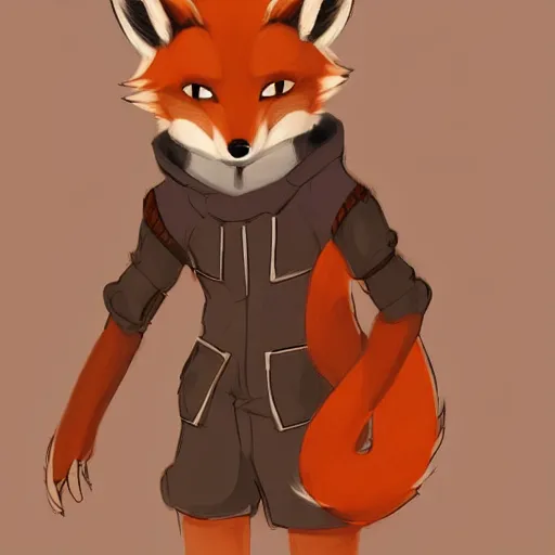 Image similar to an anthropomorphic fox, fursona!!! by kawacy, trending on artstation, full body