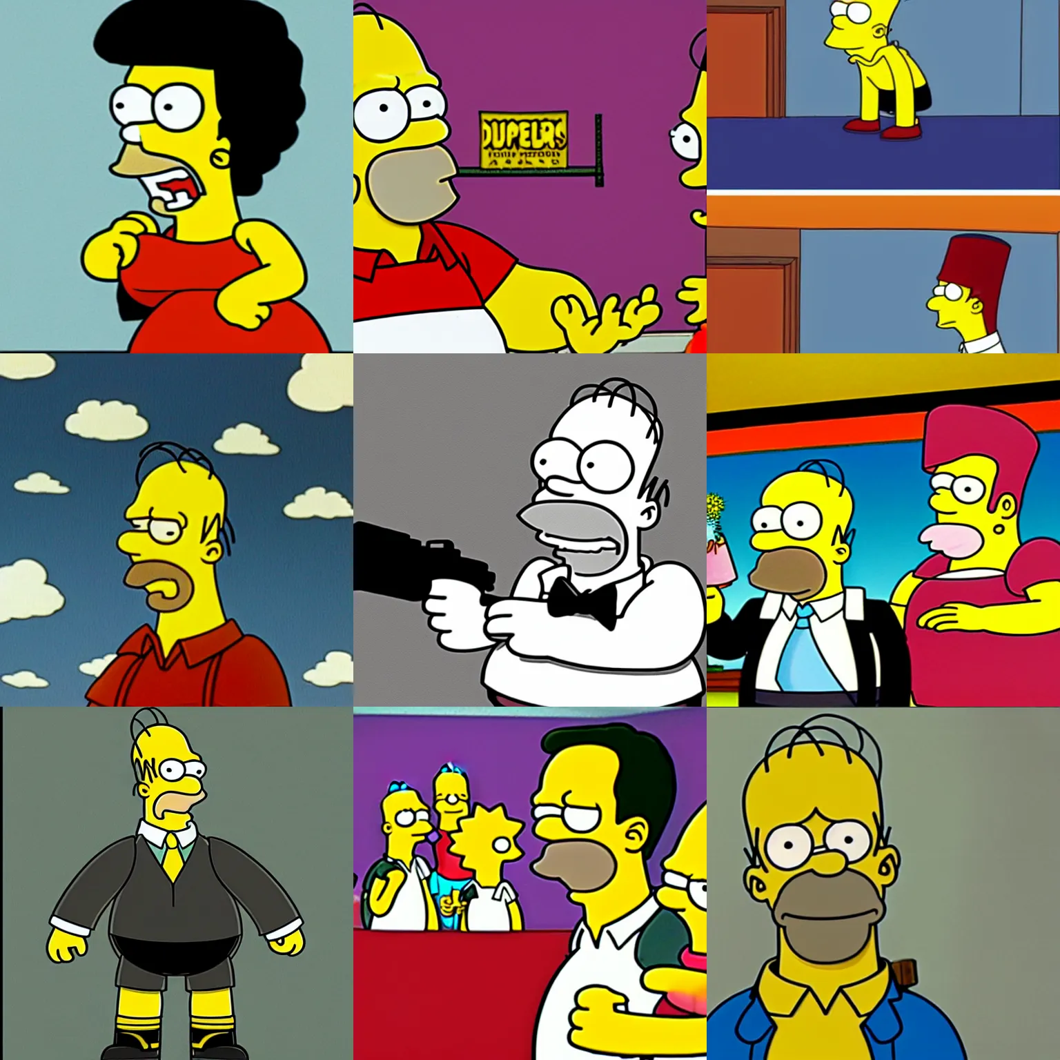 Prompt: Homer Simpson as a character in the movie Pulp Fiction