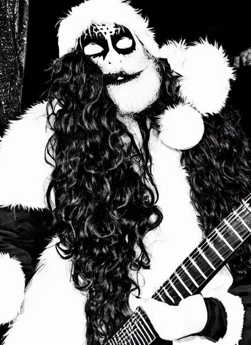 Image similar to santa claus in black metal corpse paint