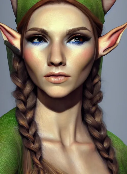 Prompt: portrait of a beautiful female elf, realistic, highly detailed