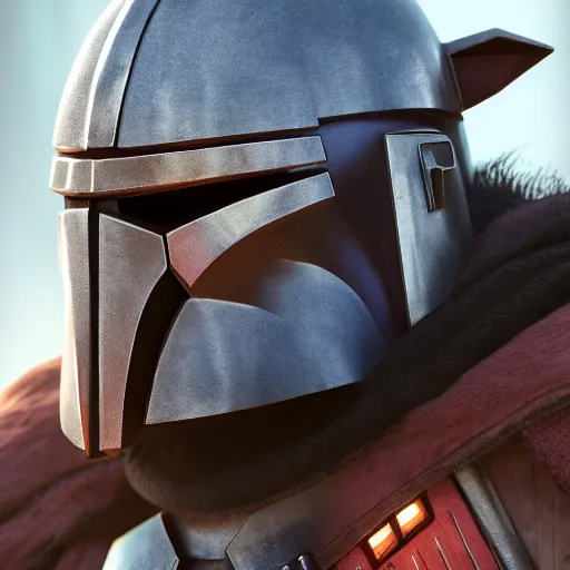 Image similar to grogu from the mandalorian, portrait, realistic, high definition, very detailed, extremely high detail, photo realistic, symmetrical, unreal engine 5