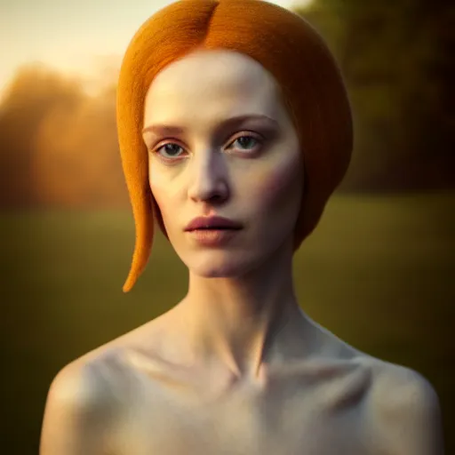 Image similar to photographic portrait of a stunningly beautiful english renaissance female in soft dreamy light at sunset, beside the river, soft focus, contemporary fashion shoot, in a denis villeneuve and tim burton movie, by edward robert hughes, annie leibovitz and steve mccurry, david lazar, jimmy nelsson, extremely detailed, breathtaking, hyperrealistic, perfect face, octane render