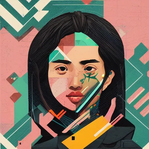 Prompt: NLE Choppa profile picture by Sachin Teng, asymmetrical, Organic Painting , Matte Painting, meaningful, Powerful, geometric shapes, hard edges, graffiti, street art:2 by Sachin Teng:4