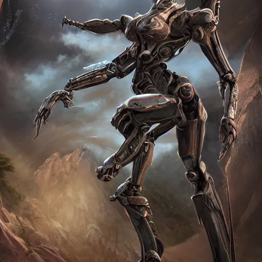 Image similar to high quality bug point of view shot, shrunken on the ground looking up, of a highly detailed beautiful Giant female warframe, but as an anthropomorphic robot female dragon, looming over the view, about to step on view, unaware of your existence, posing elegantly, pov of an ant, sleek armor, highly detailed art, realistic, professional digital art, high end digital art, furry art, DeviantArt, artstation, Furaffinity, 8k HD render, epic lighting