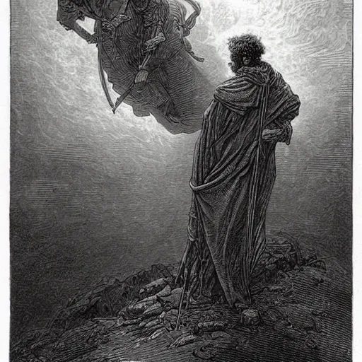 Image similar to an artwork by gustave dore