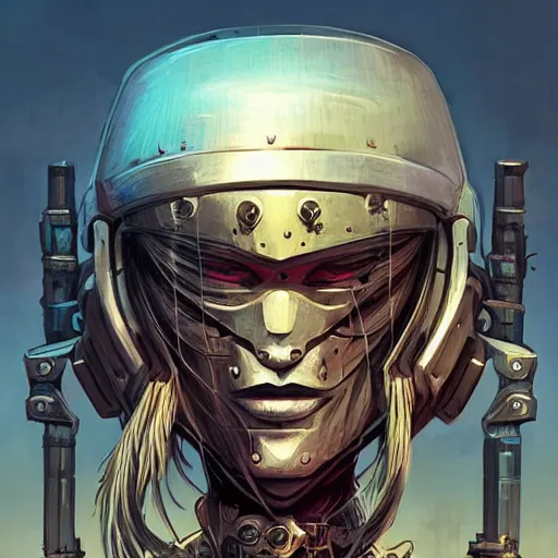 Image similar to cyberpunk viking helmet mask warrior goddess robot ninja fantasy, art gta 5 cover, official fanart behance hd artstation by jesper ejsing, by rhads, makoto shinkai and lois van baarle, ilya kuvshinov, ossdraws