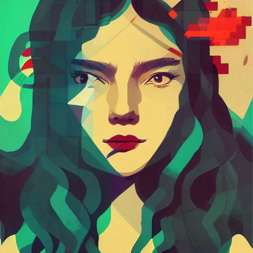 Prompt: Scarlet Witch profile picture by Sachin Teng, asymmetrical, Organic Painting , Matte Painting, geometric shapes, hard edges, graffiti, street art:2 by Sachin Teng:4