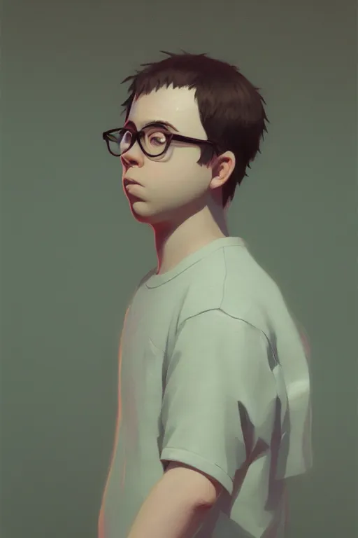 Prompt: a portrait of a young todd solondz, lonely and sad, vivid colors, soft lighting, atmospheric, cinematic, moody, in the style of ilya kuvshinov and range murata, krenz cushart, oil on canvas, 8 k