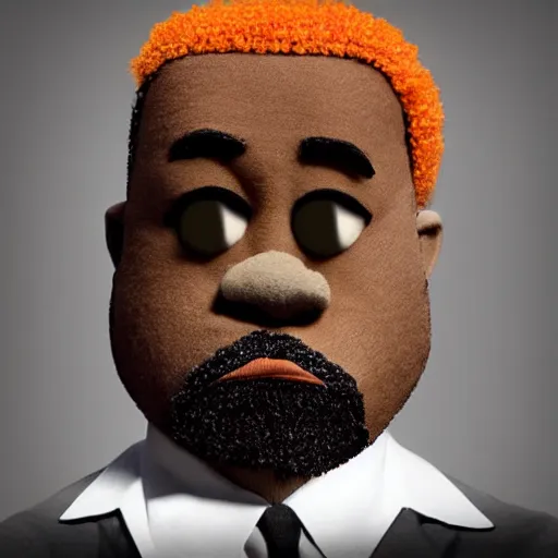 Prompt: Kanye West as a muppet, ultra realism