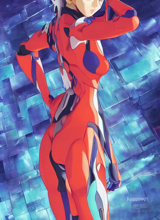 Image similar to first issue of neon genesis evangelion comic book cover art, au naturel, hyper detailed, digital art, trending in artstation, cinematic lighting, studio quality, smooth render, unreal engine 5 rendered, octane rendered, art style by klimt and nixeu and ian sprigger and wlop and krenz cushart