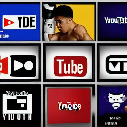 Image similar to YouTube and Twitch logos boxing