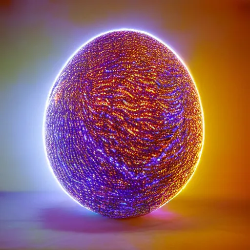 Image similar to annie liebowitz portrait of a plasma energy tron dinosaur egg made up of glowing electric energy hypercolor patterns. cinestill