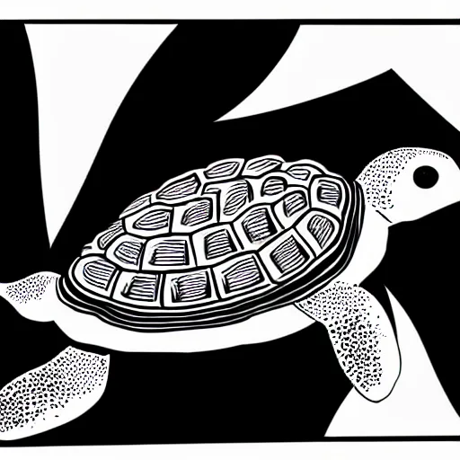 Image similar to black and white storybook illustration of a turtle hamburger, storybook illustration, monochromatic, black and white