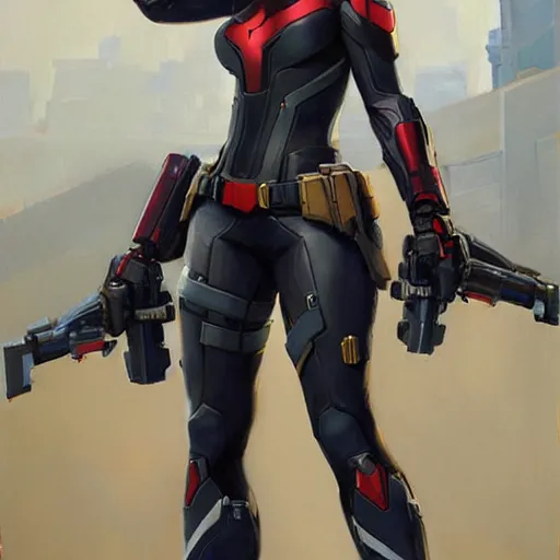 Image similar to greg manchess portrait painting of fully armored cap america aka black widow as overwatch character, medium shot, asymmetrical, profile picture, organic painting, sunny day, matte painting, bold shapes, hard edges, street art, trending on artstation, by huang guangjian and gil elvgren and sachin teng