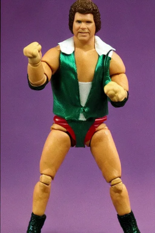 Image similar to will ferrell as a 1 9 8 0 s wrestling action figure