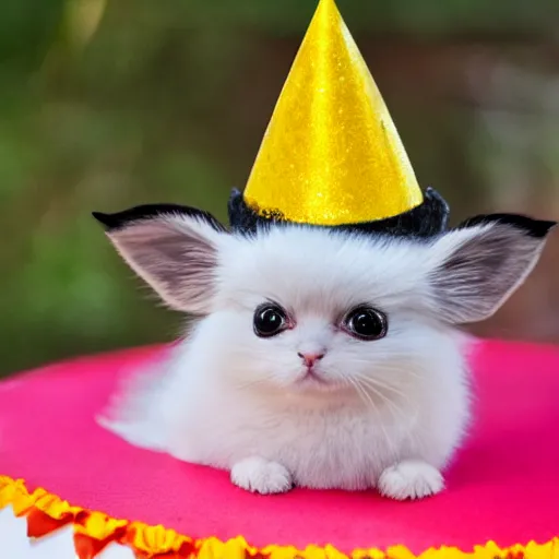 Prompt: pichu wearing a birthday hat