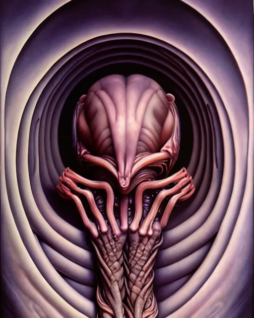 Image similar to newborn from alien by evelyn de morgan, by hr giger, hd, hyper detailed, 4 k