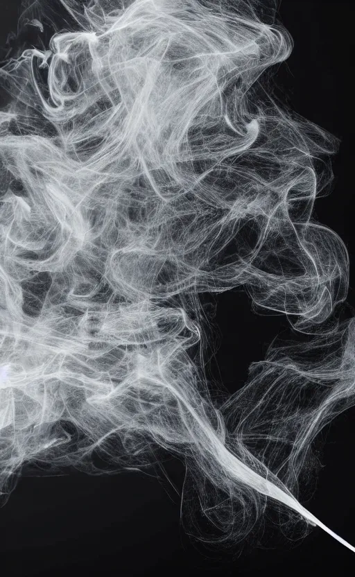 Image similar to elegant thin smoke on black background