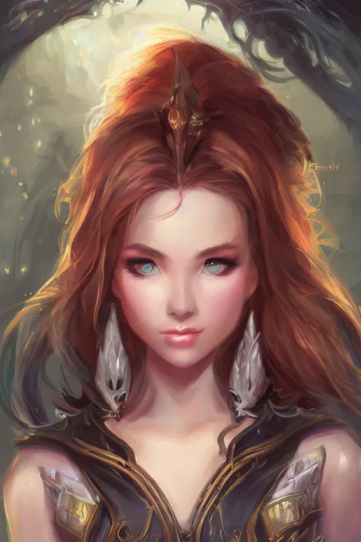 Image similar to a portrait of a cute fantasy girl by Ross Tran and jeff easley