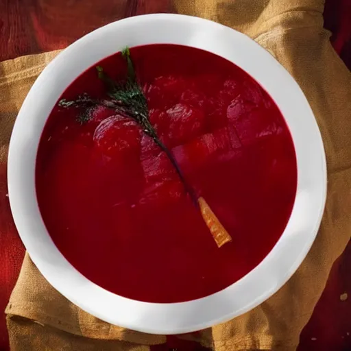 Image similar to a bowl of borscht soup that is a portal to another dimension, 8 k, high definition, highly detailed, photo - realistic