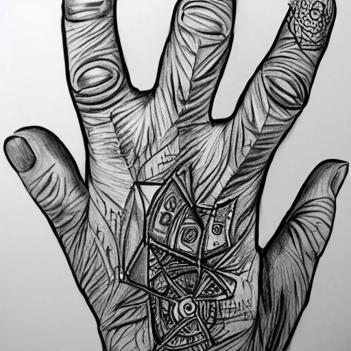 Image similar to a human hand drawing