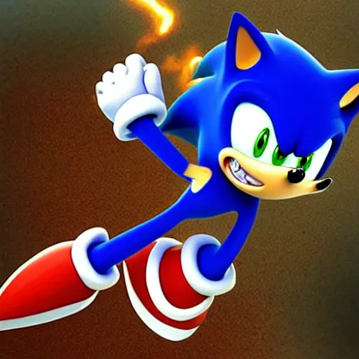 Image similar to “ hyperdetailed sonic the hedgehog committing war crimes ”