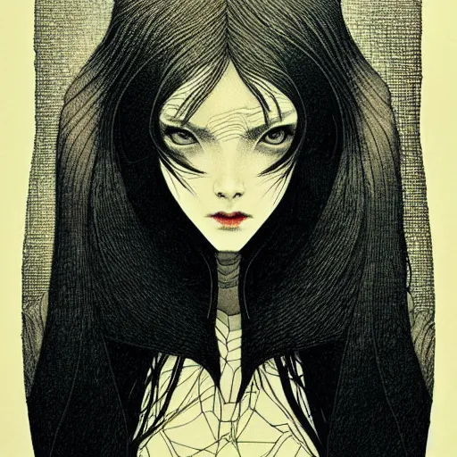 Image similar to medium portrait soft light, by sana takeda, inspired by victorian marvel comics, etching, fine, sharp high detail,