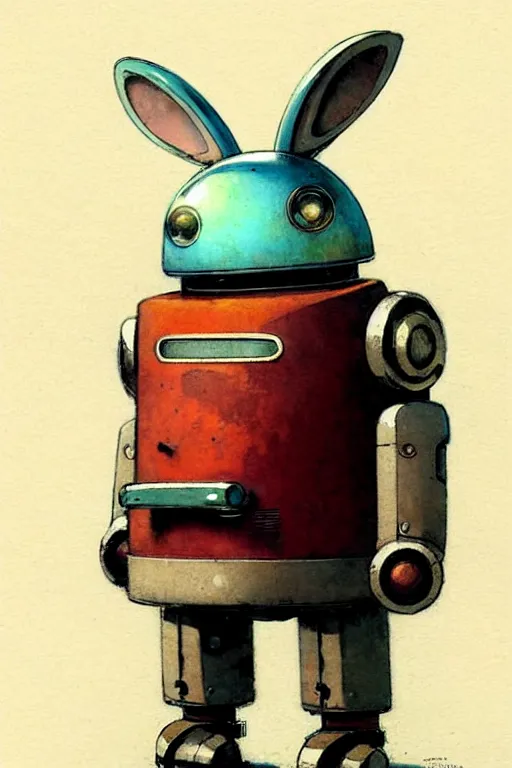 Image similar to adventurer ( ( ( ( ( 1 9 5 0 s retro future robot android fat wise old rabbit android. muted colors. ) ) ) ) ) by jean baptiste monge!!!!!!!!!!!!!!!!!!!!!!!!! chrome red