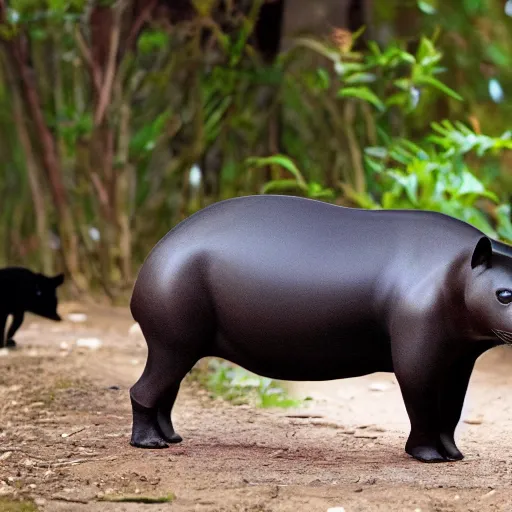 Prompt: tapir and cat hybrid, award winning photo