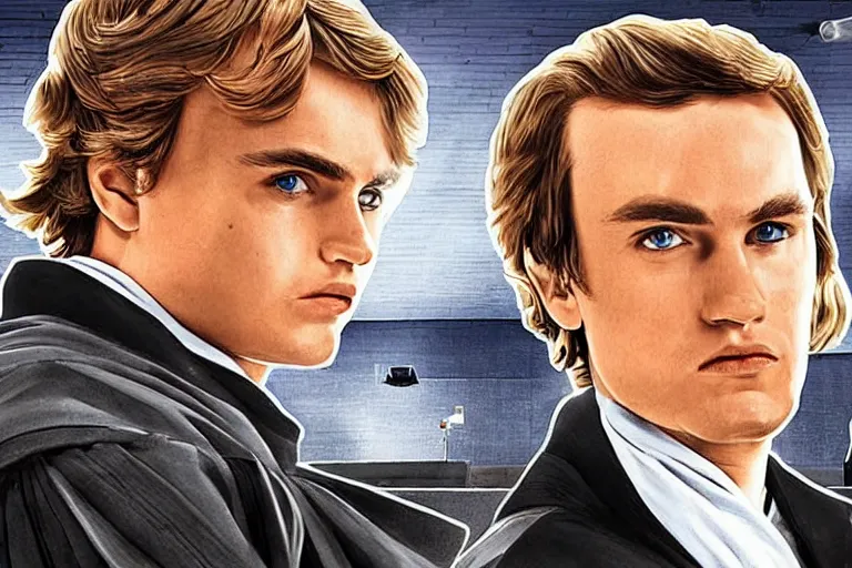 Image similar to anakin skywalker is defended in us court by saul goodman, 1 0 8 0 p, court session images, realistic faces