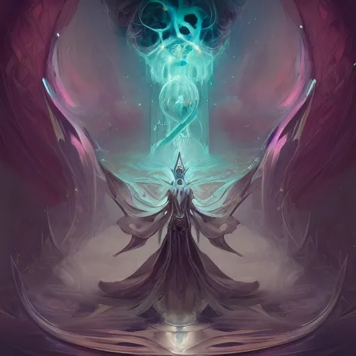 Prompt: a gorgeous emanation from angelarium, symmetry composition, by pete mohrbacher and artgerm and wlop, digital art, highly detailed, intricate, fantasy, mystical, ethereal, Trending on Artstation HQ, deviantart, unreal engine, 4K UHD image