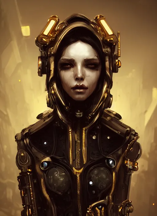 Image similar to soft lustrous ivory ebony biotech raver gutter punk gothic steampunk cyborg, golden ratio, details, scifi, fantasy, cyberpunk, intricate, decadent, highly detailed, digital painting, octane render, artstation, concept art, smooth, sharp focus, illustration, art by artgerm, loish, wlop