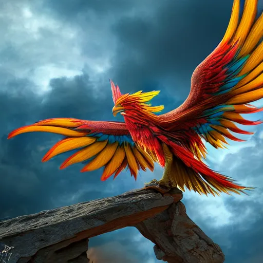 Prompt: A colorful phoenix, 8k, hyper realistic, insanely detailed, HDR, octane render