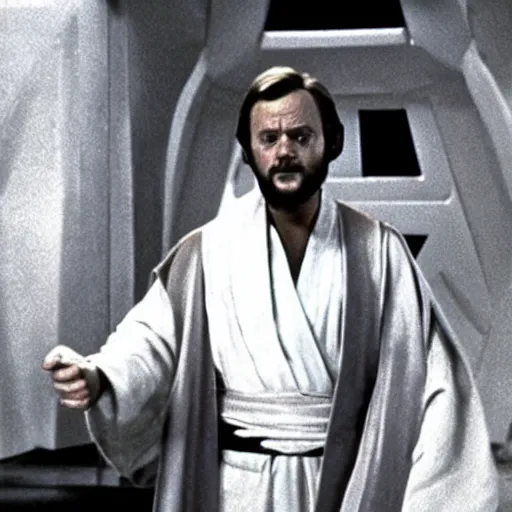 Prompt: bill murray as obi wan kenobi in starwars ( 1 9 7 7 )