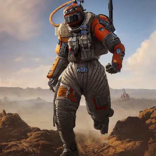 Image similar to photo realistic image of bloodhound from apex legends, stunning 3 d render inspired art by istvan sandorfi and greg rutkowski, character posing, complete body, realistic and detailed eyes, realistic, highly detailed attributes and atmosphere, dim volumetric cinematic lighting,